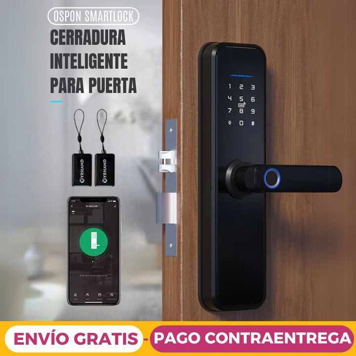 Cerradura Inteligente Con huella, pin, wifi, llave y tarjeta
